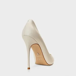 SCARPIN LORETTA SALTO FINO COURO OFF WHITE LAIT - CARRANO