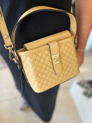 BOLSA TIRA COLO DE COURO TRAMADO CREME PEQUENA - SMARTBAG