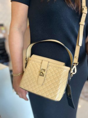 BOLSA TIRA COLO DE COURO TRAMADO CREME PEQUENA - SMARTBAG